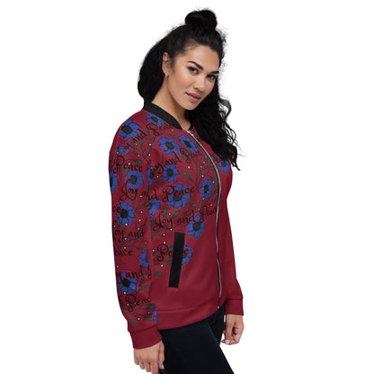 Women's Bomber Jacket Peace and Love