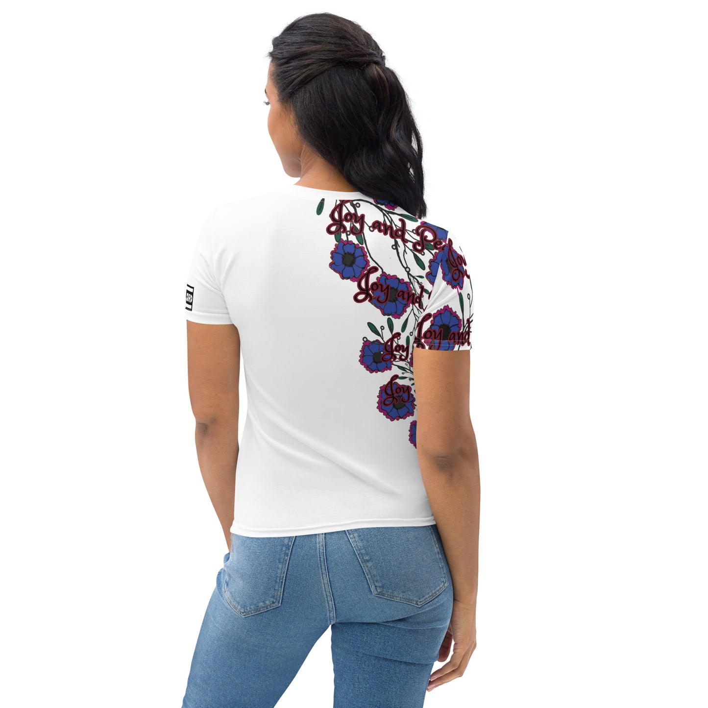 Women's T-shirt blue flower