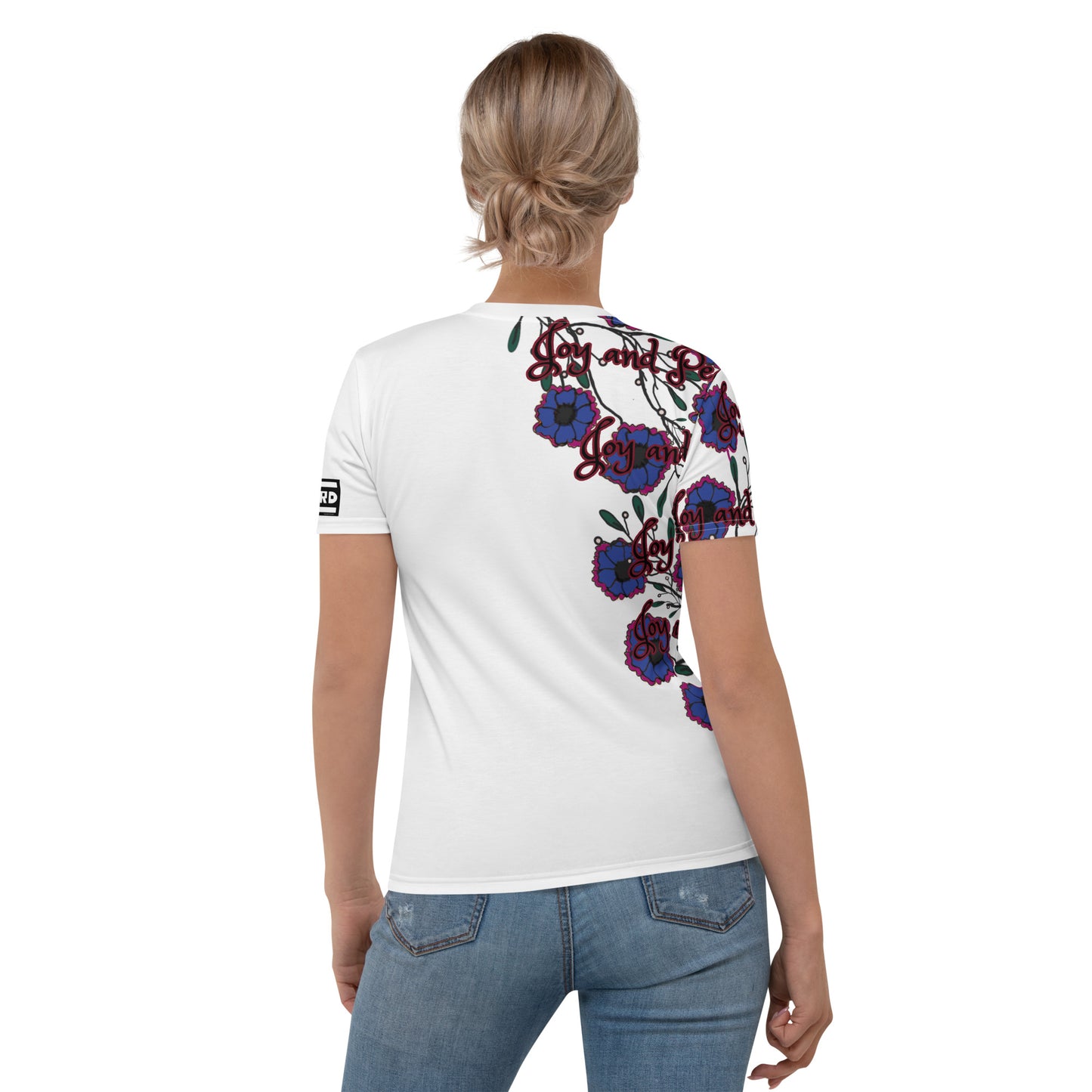 Women's T-shirt blue flower