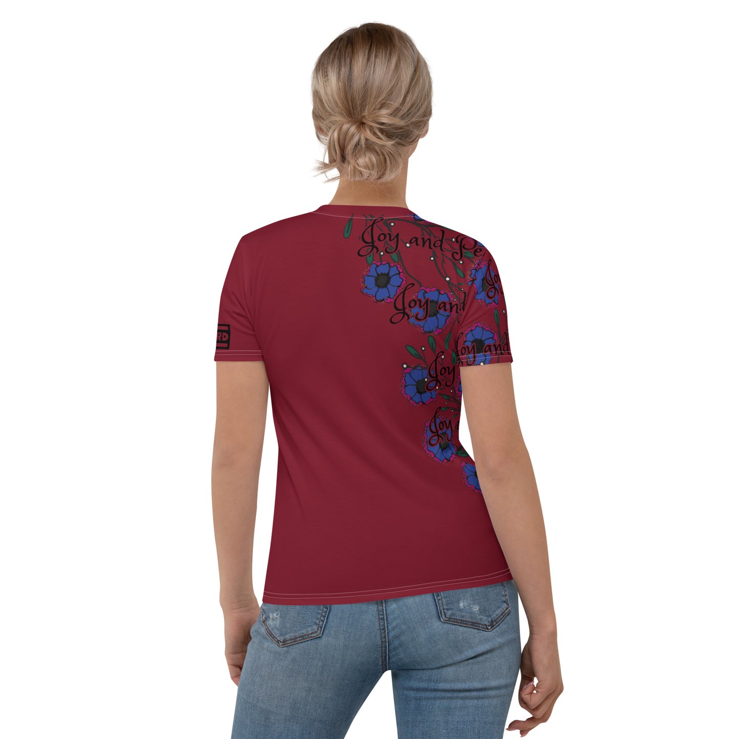 Women's T-shirt blue flower2