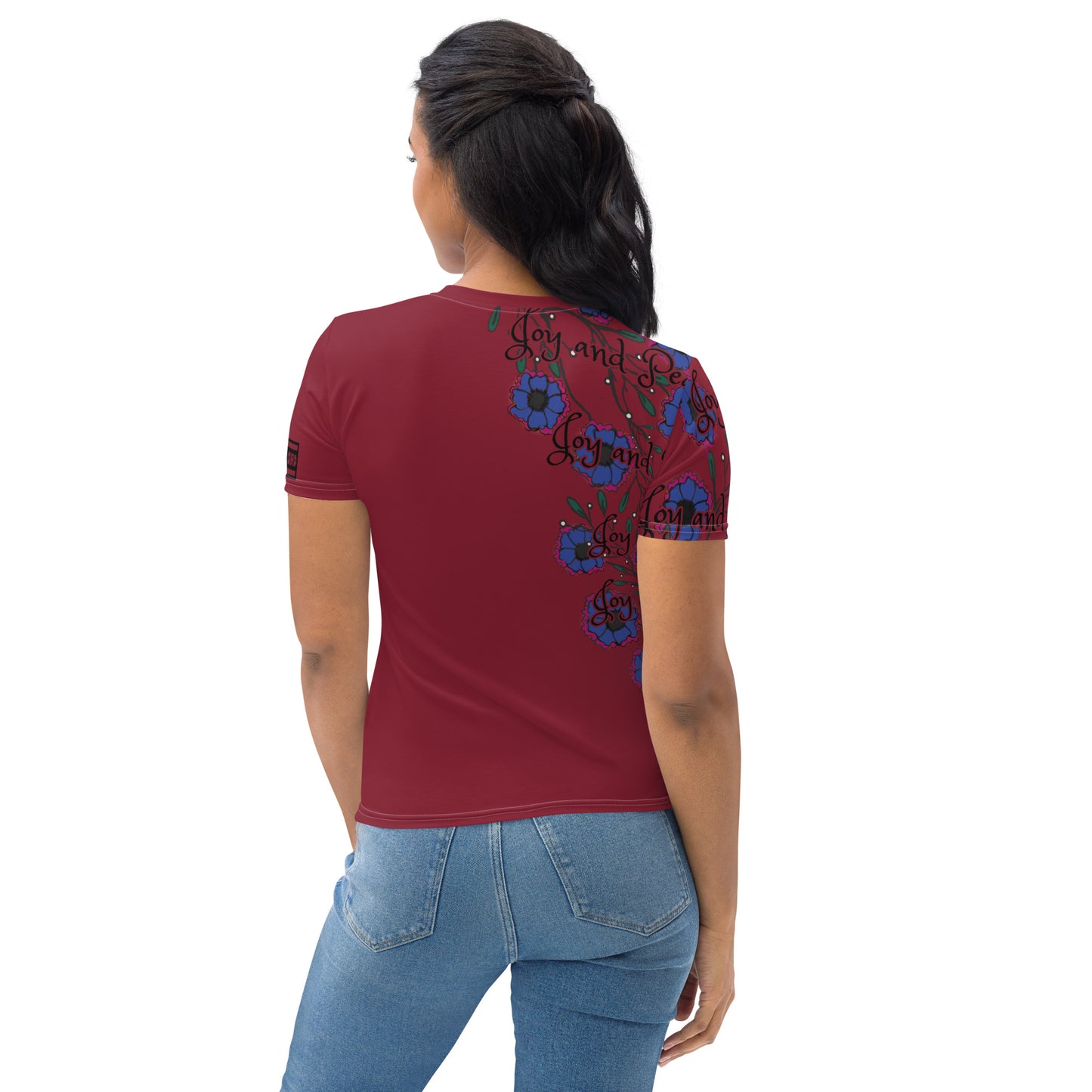 Women's T-shirt blue flower2