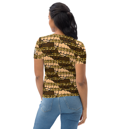 Women's T-shirt Jesus saves Fist