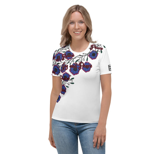 Women's T-shirt blue flower