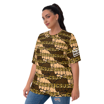 Women's T-shirt Jesus saves Fist
