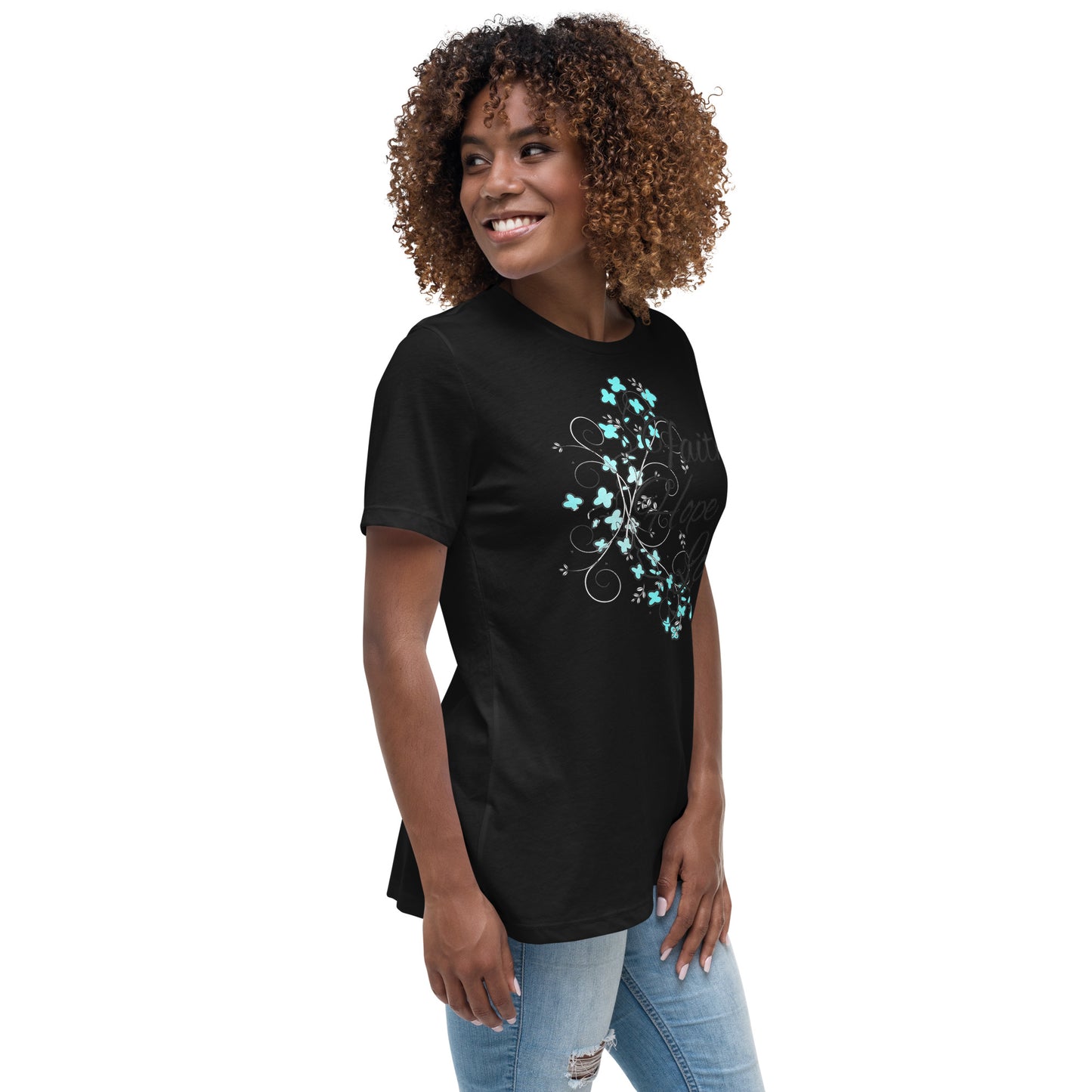 Women's Relaxed T-Shirt FAITH HOPE ADN LOVE