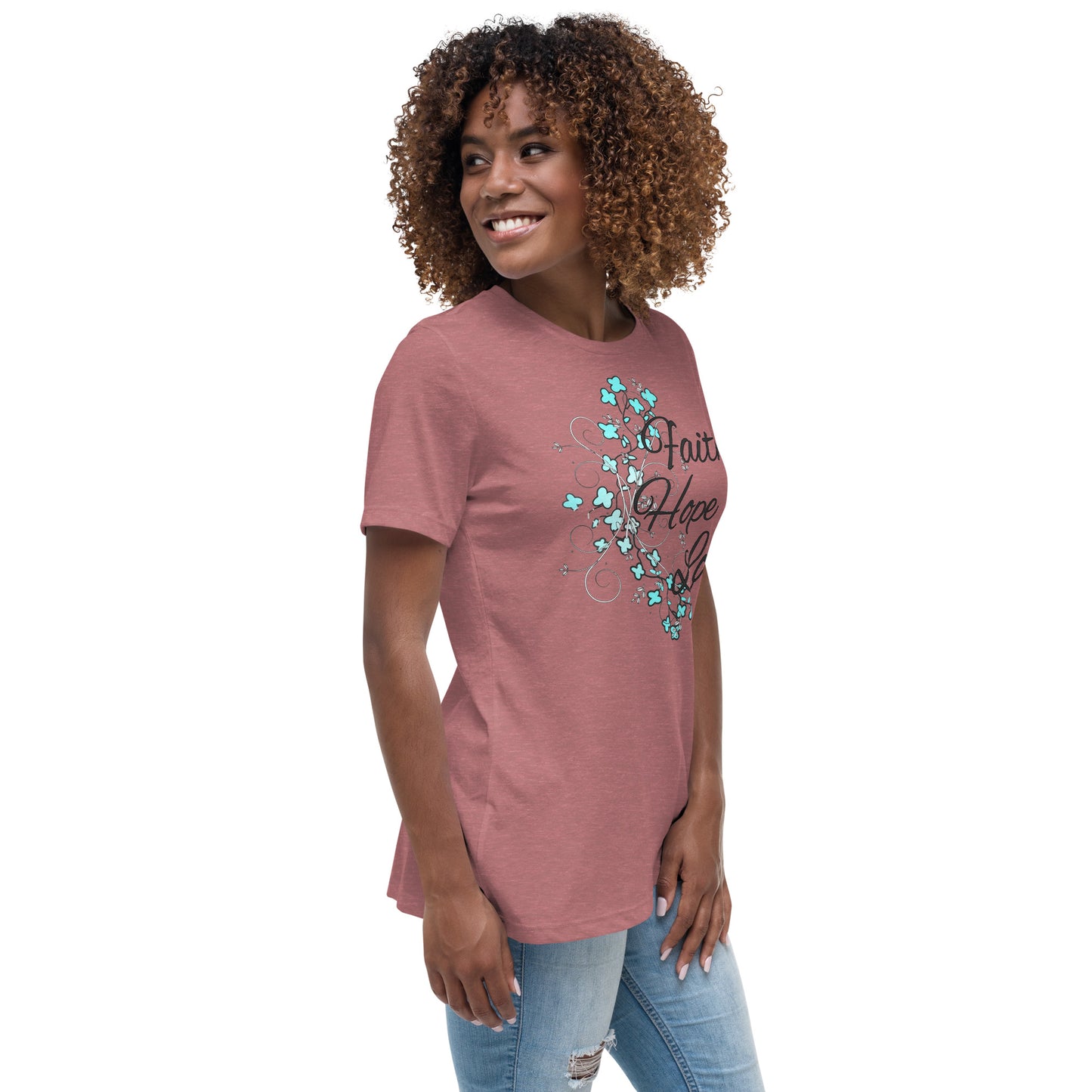 Women's Relaxed T-Shirt FAITH HOPE ADN LOVE