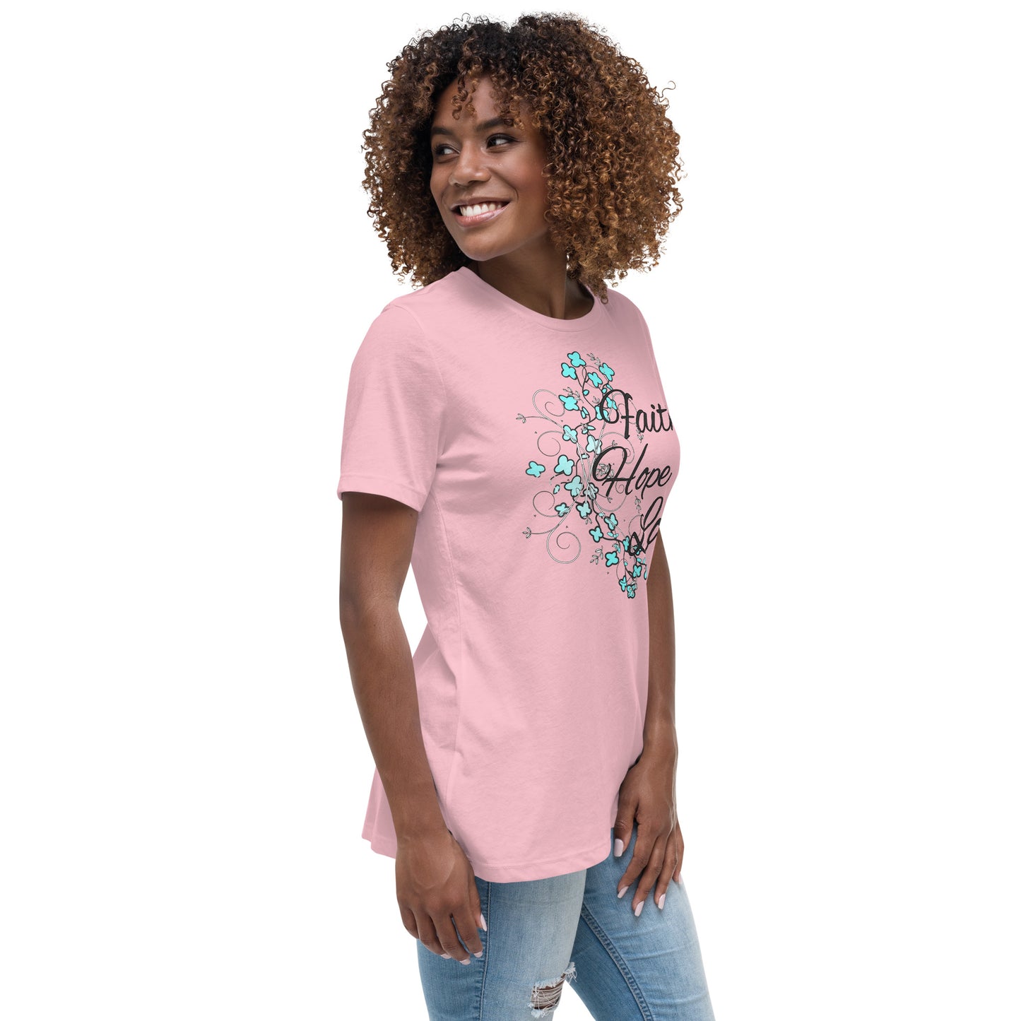 Women's Relaxed T-Shirt FAITH HOPE ADN LOVE