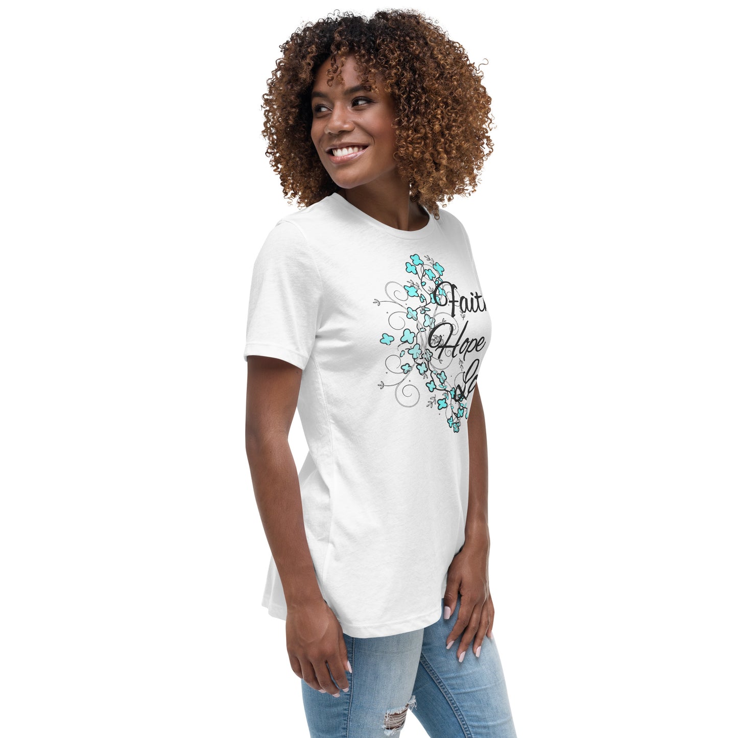 Women's Relaxed T-Shirt FAITH HOPE ADN LOVE