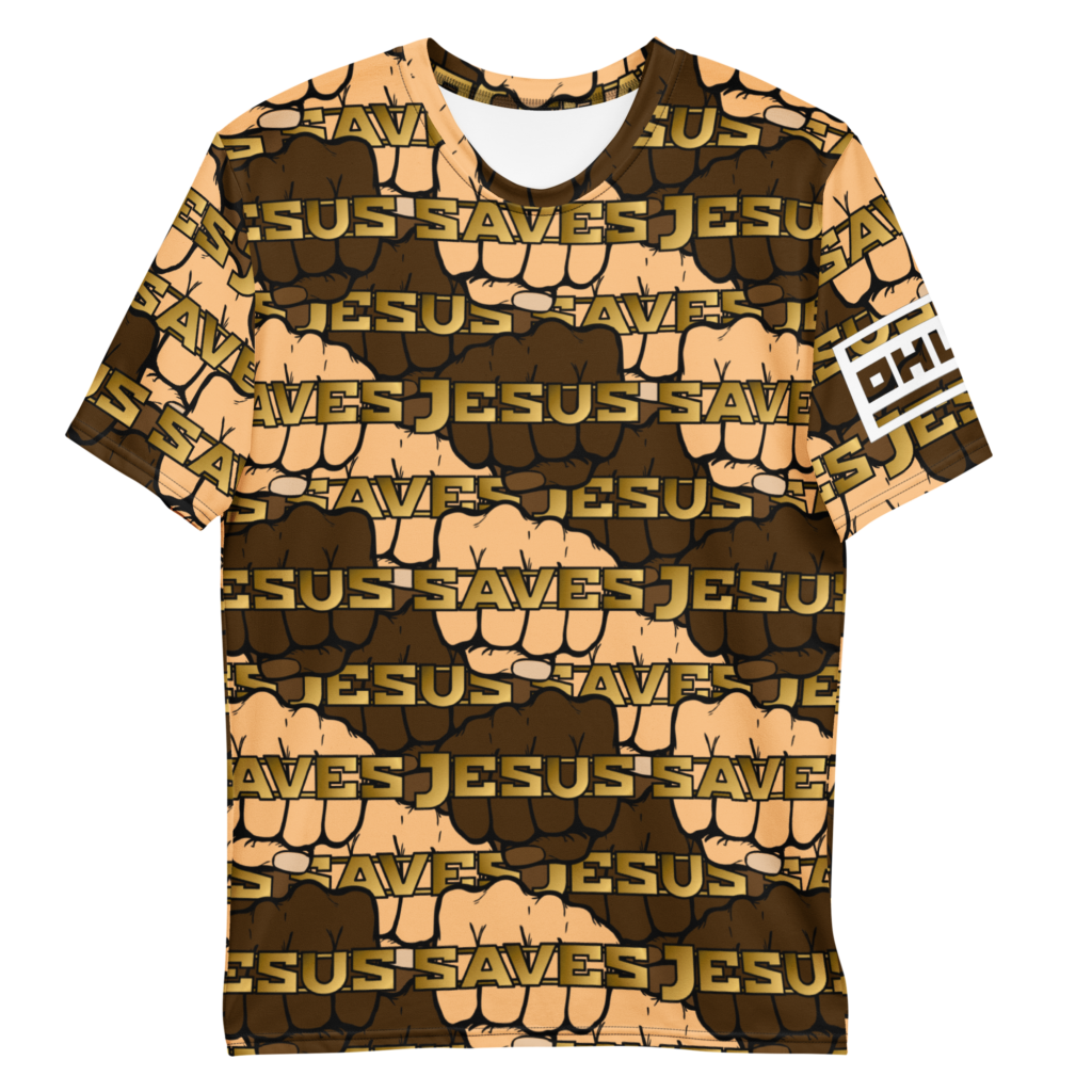 Men's t-shirt Jesus saves (fist)